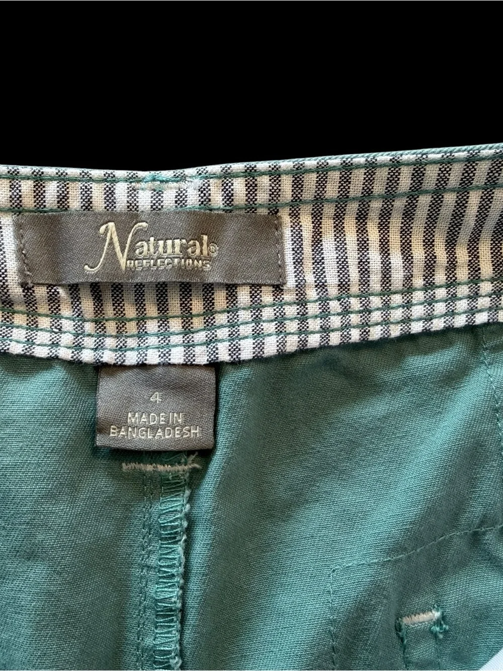 Natural Reflections Womens Size 4 Aqua Blue Chino Shorts 5” Cotton Casual